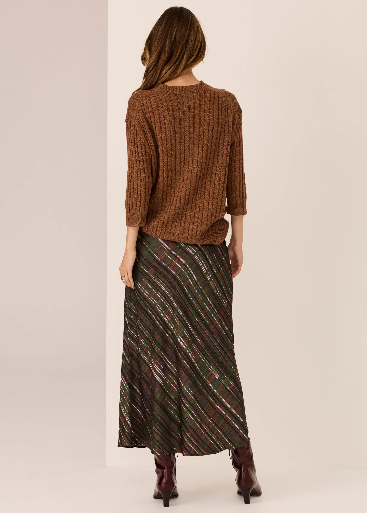 Vaun Cable Knit Tee - Toffee