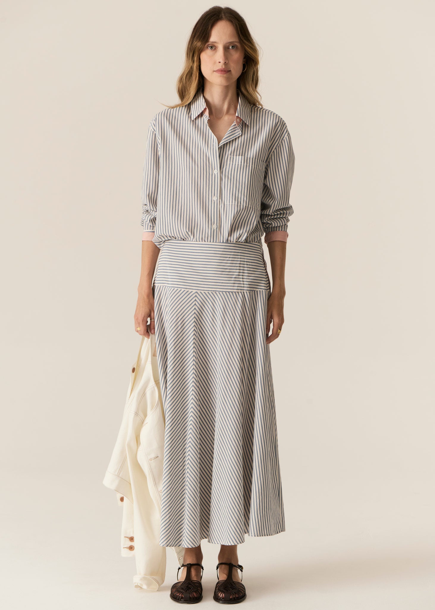 Vera Long Sleeve Shirt - Blue Stripe