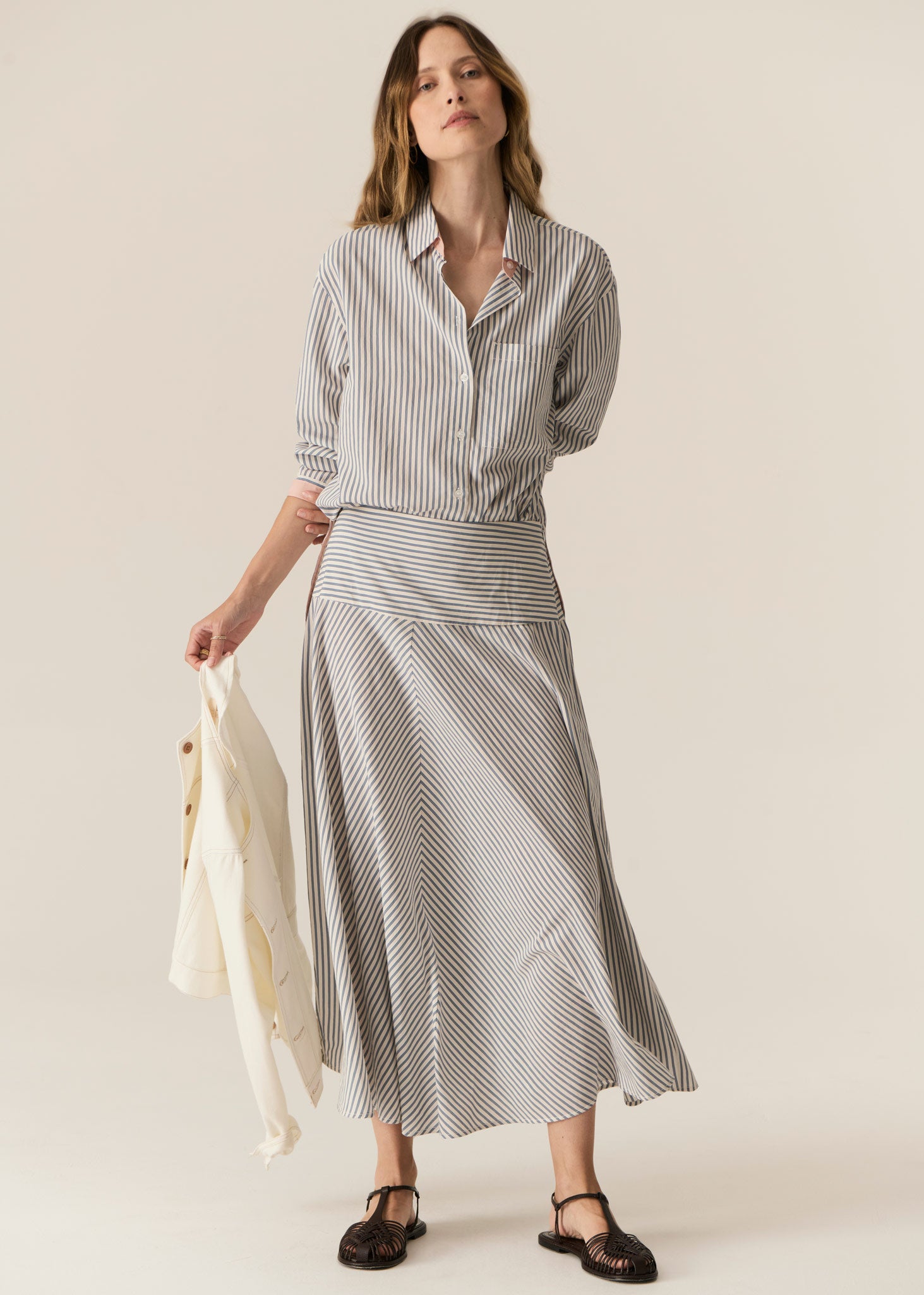 Vera Long Sleeve Shirt - Blue Stripe