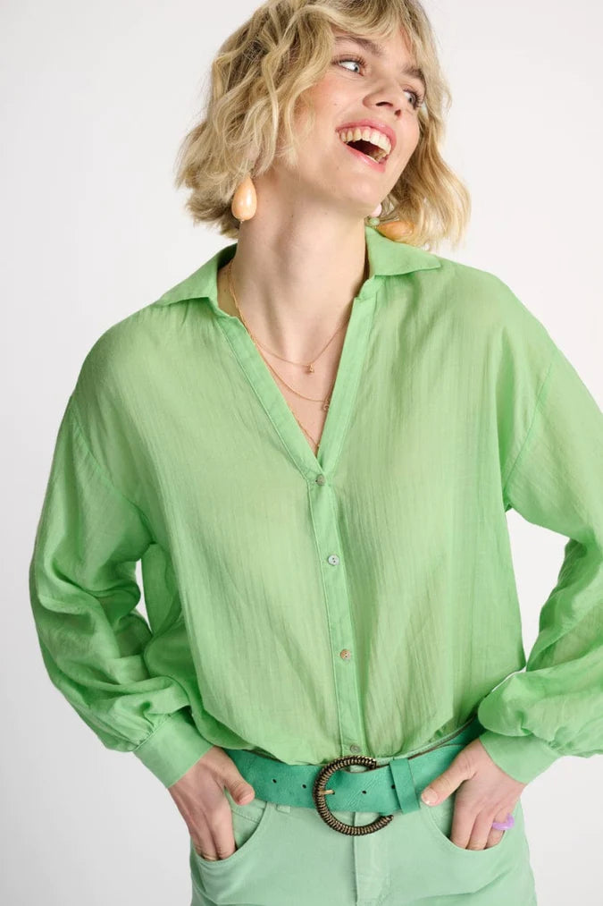 Pom Amsterdam CLEARANCE Violet Blouse - Grass Green
