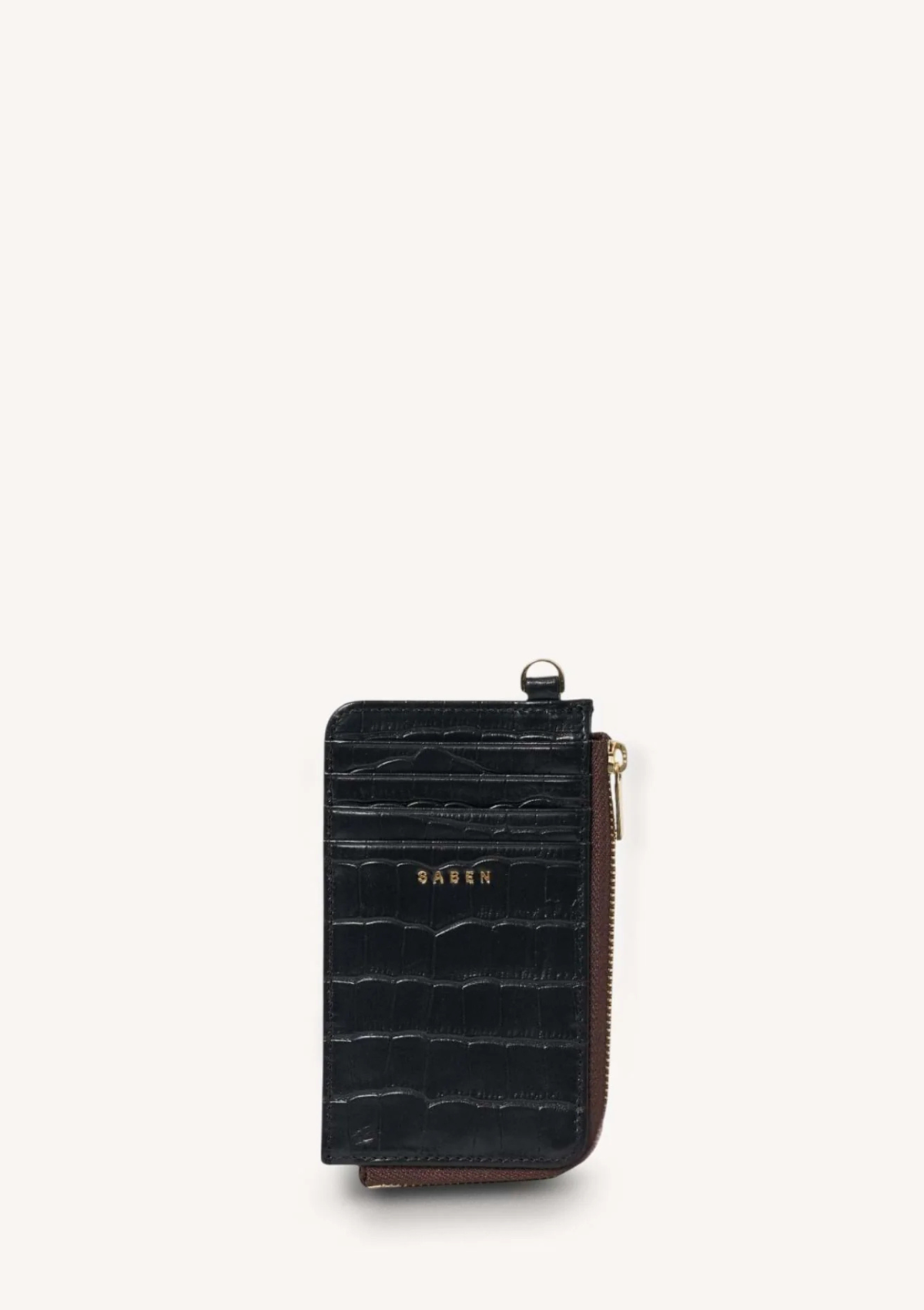 Saben Winona Card Holder - Black Croc