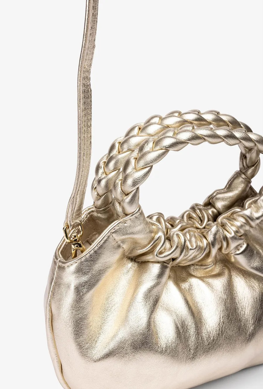 ZAmeli Leather Bag - Light Metal Golden