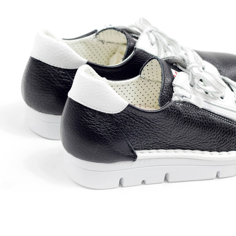 José Saenz CLEARANCE Zip Up Sneakers - Negro / Ice / Blanco