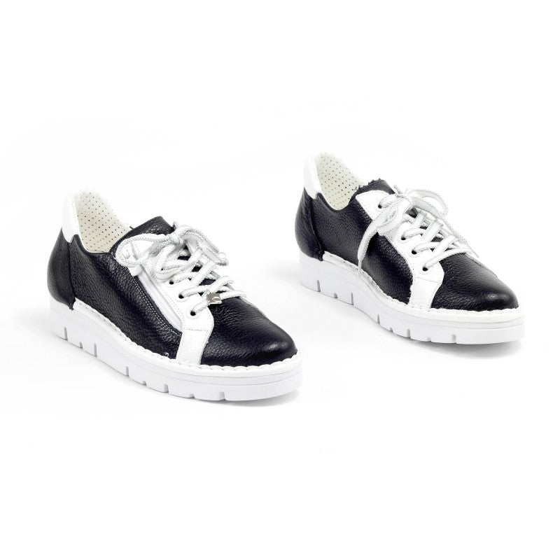 José Saenz CLEARANCE Zip Up Sneakers - Negro / Ice / Blanco