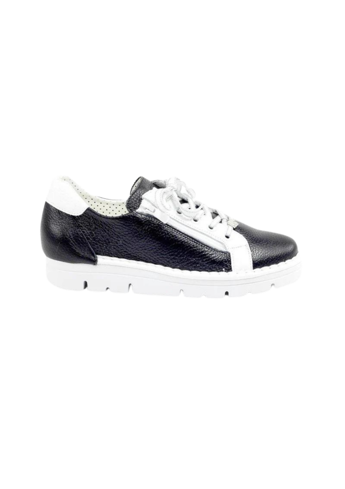 José Saenz CLEARANCE Zip Up Sneakers - Negro / Ice / Blanco