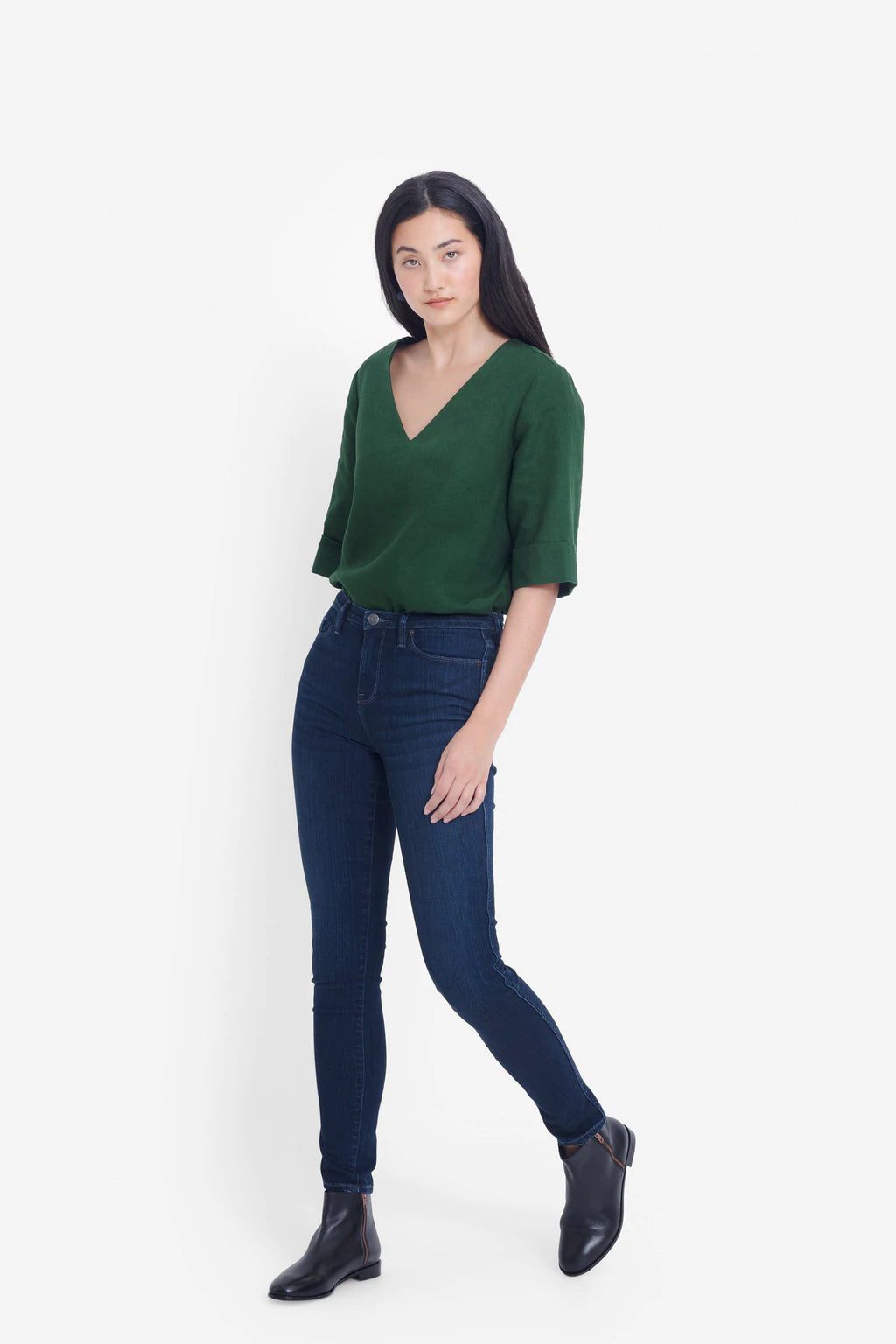 Elk CLEARANCE Oslo Skinny Leg High Rise Jeans - Dark Blue Rinse