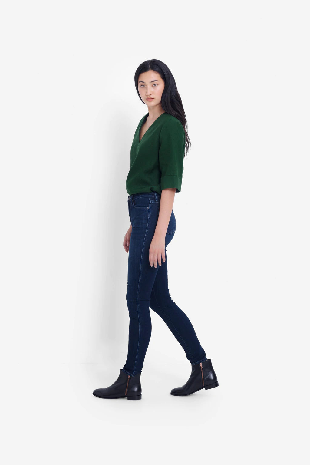 Elk CLEARANCE Oslo Skinny Leg High Rise Jeans - Dark Blue Rinse