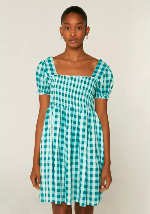Gingham print mini sales dress