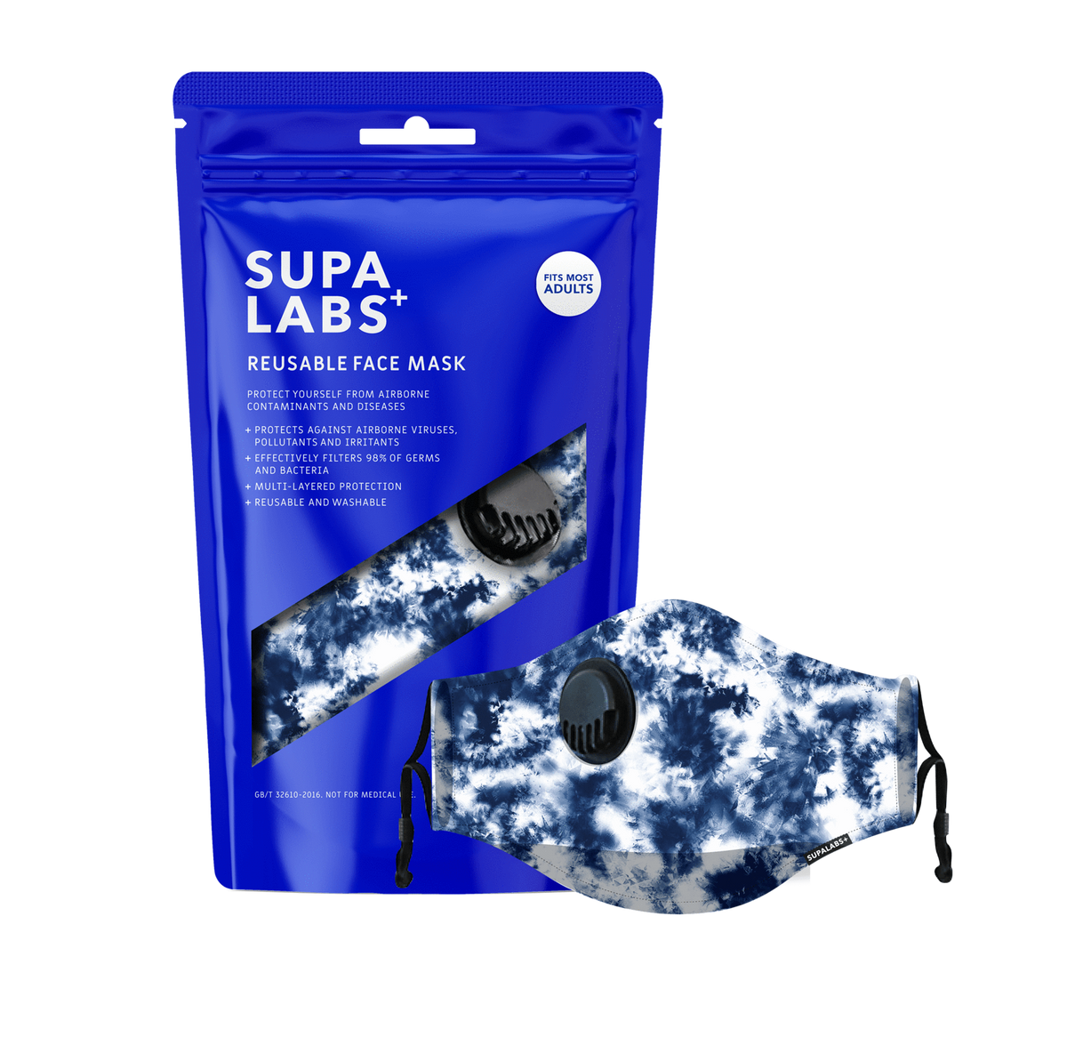 CLEARANCE Hero Reusable Face Mask - Blue Tie Dye