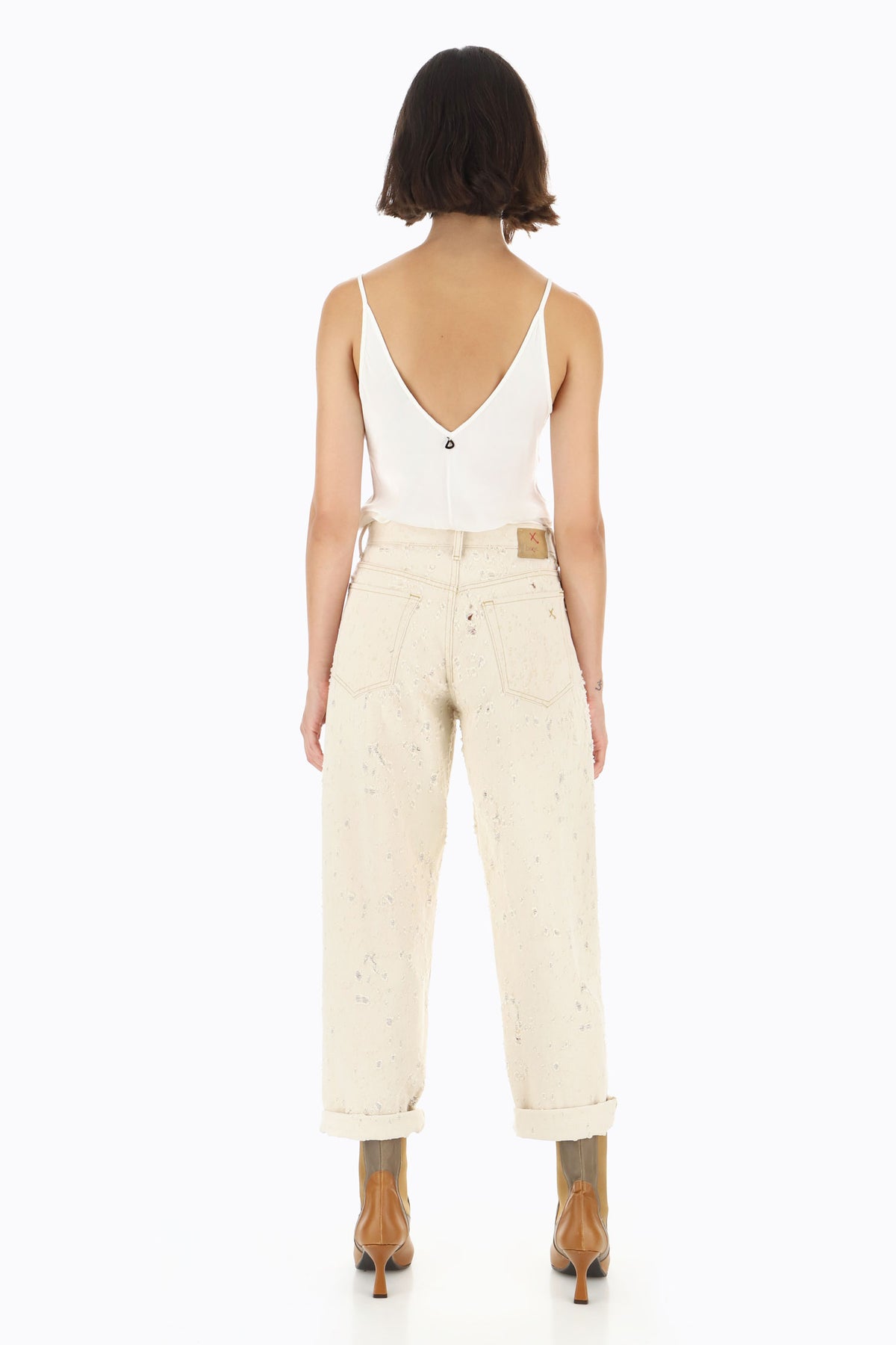 Dixie CLEARANCE Baggy Jeans with Abrasion Detail - Sabbia
