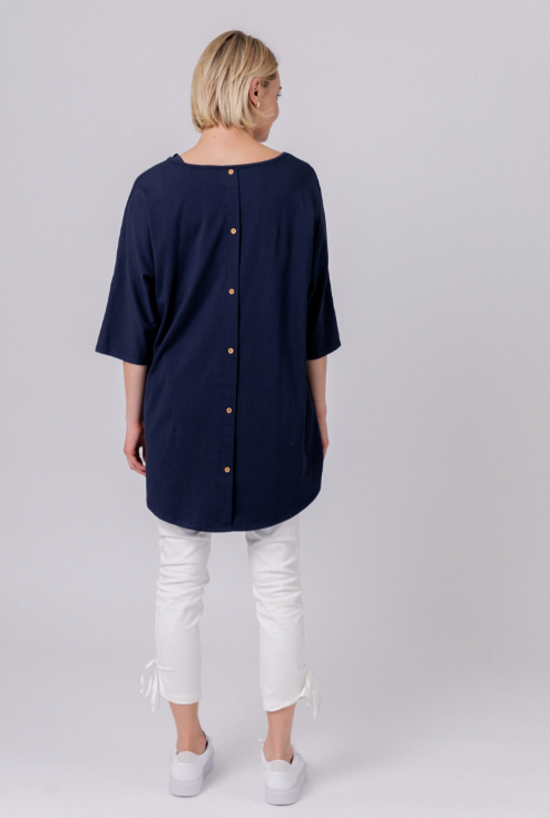 Mi Moso CLEARANCE Layered Top - Navy