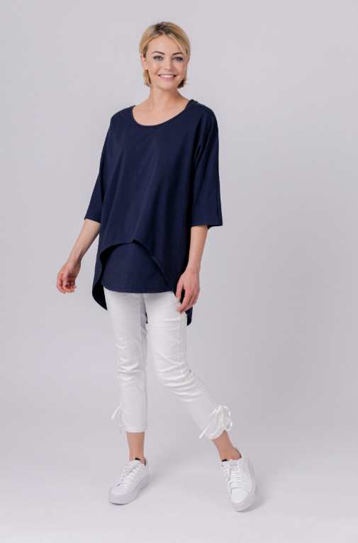 Mi Moso CLEARANCE Layered Top - Navy