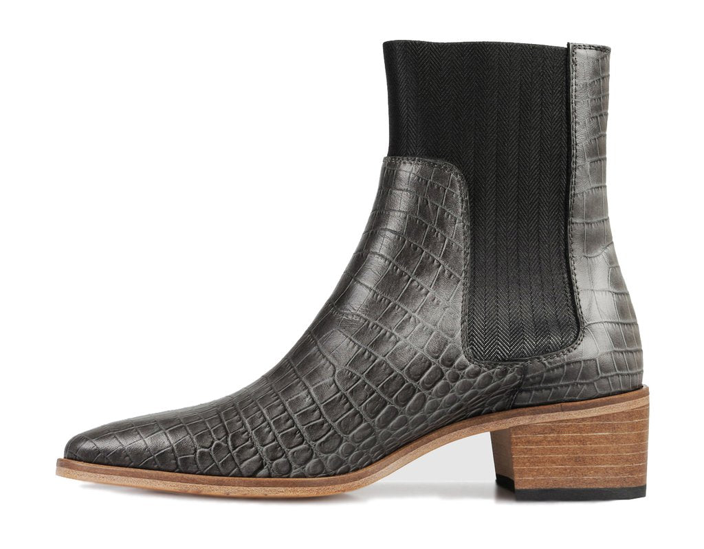 Beau Coops CLEARANCE Winter Ankle Boots - Grey Penelope Croc