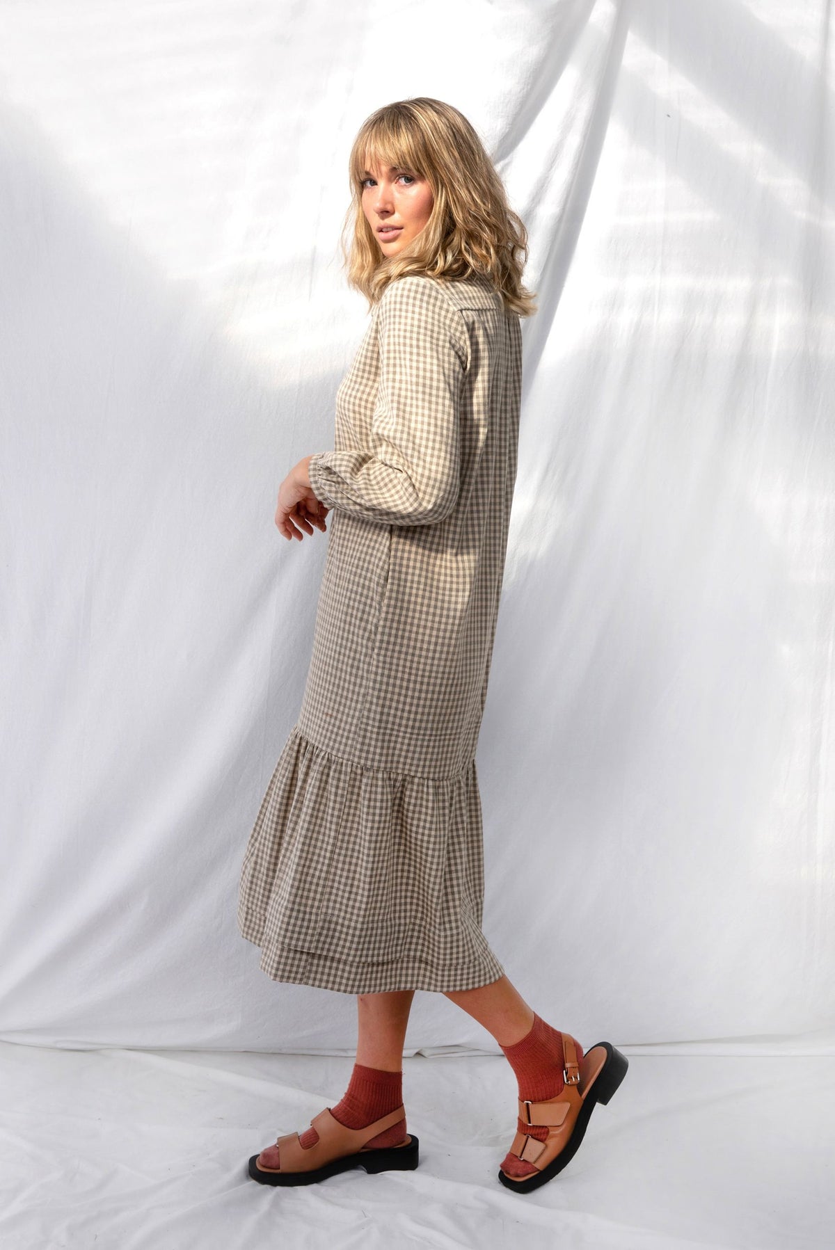 ReCreate CLEARANCE Camille Dress - Grey Gingham