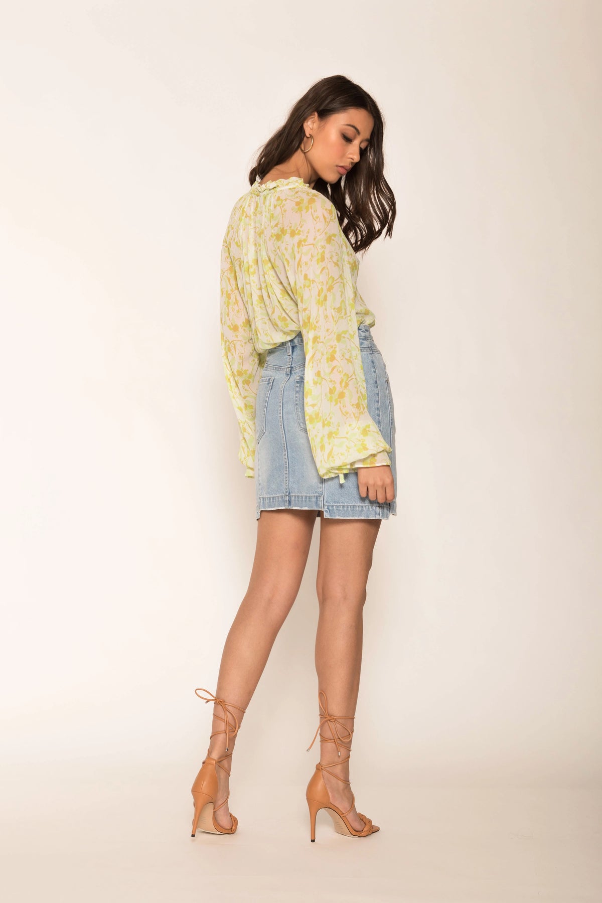 Aureta CLEARANCE Amelia Spliced Skirt - Tangled Up Blue