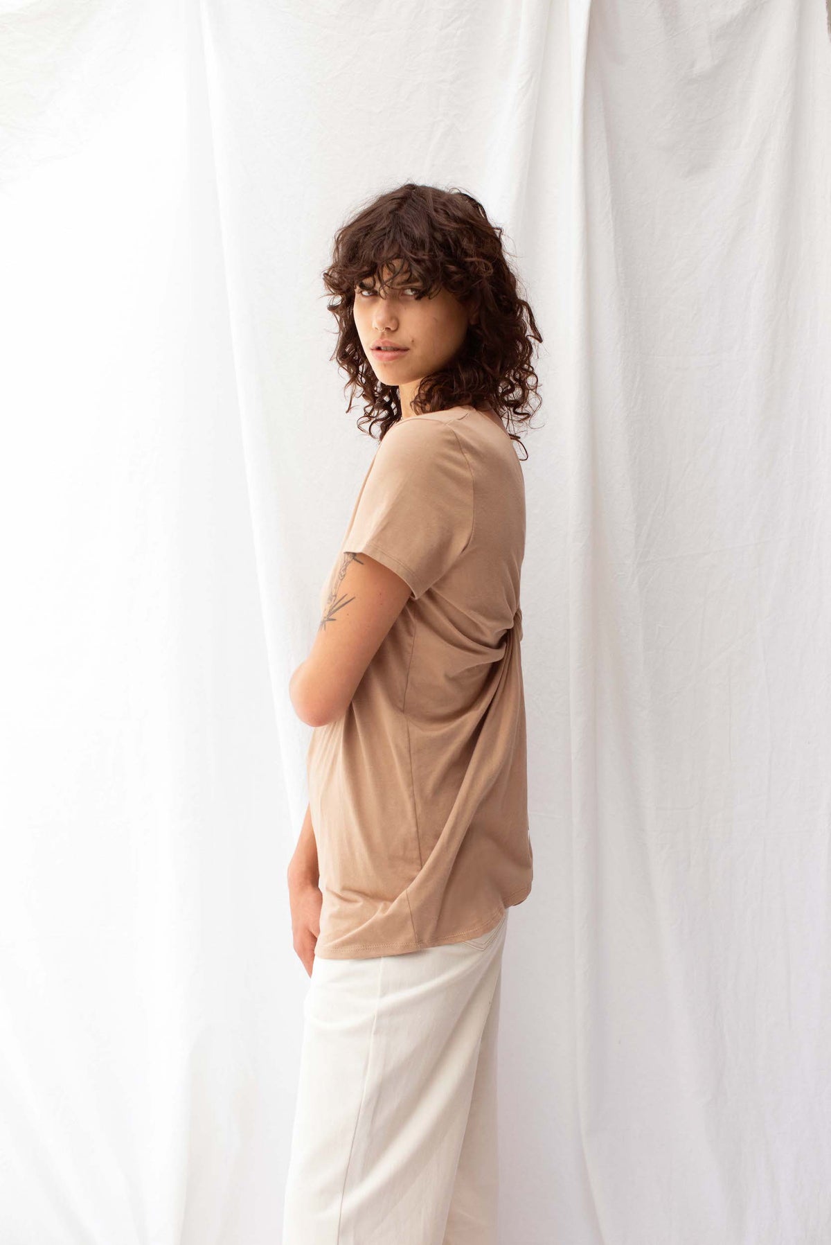 ReCreate CLEARANCE Knot Tee - Clay