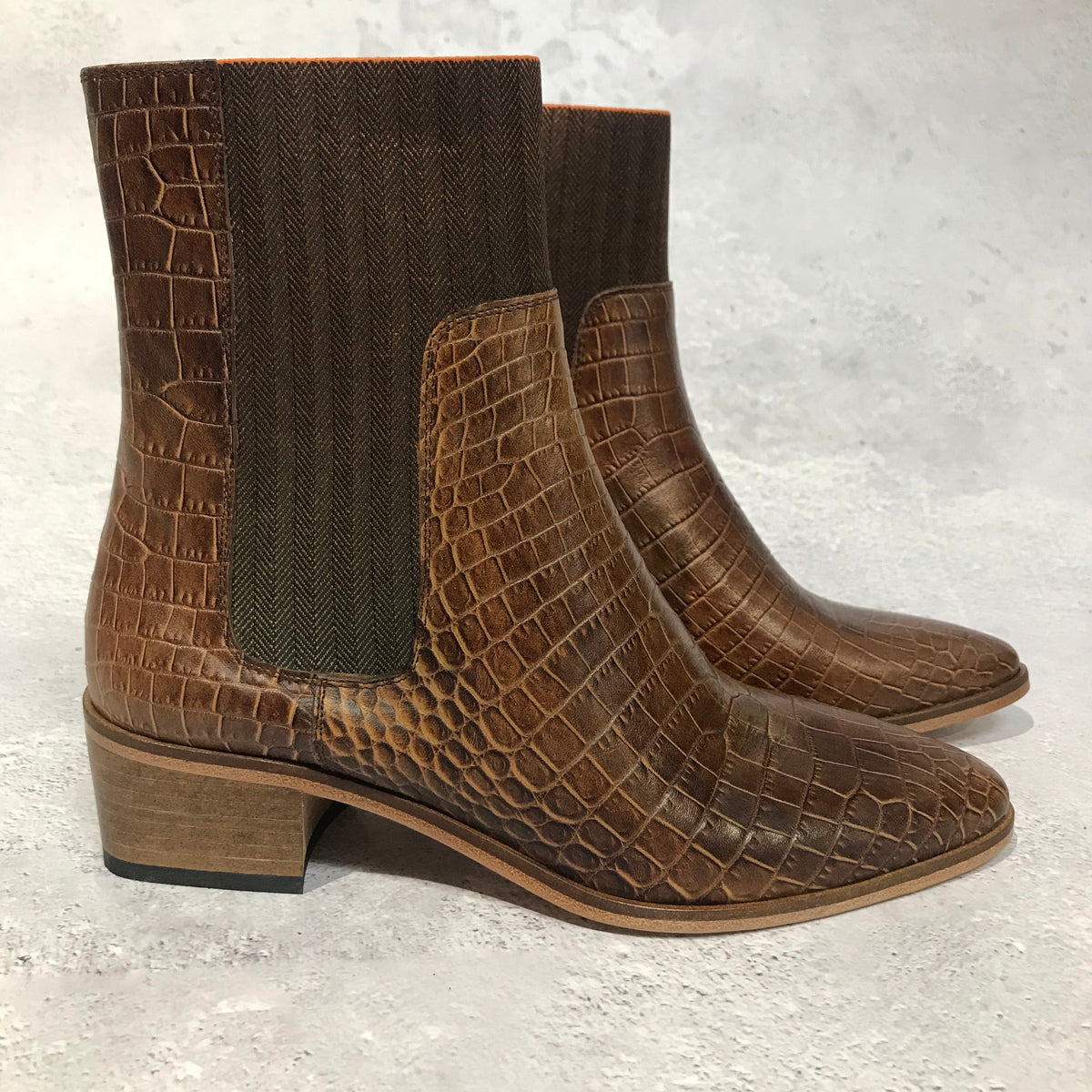 Beau Coops CLEARANCE Winter Ankle Boots - Tan Penelope Croc