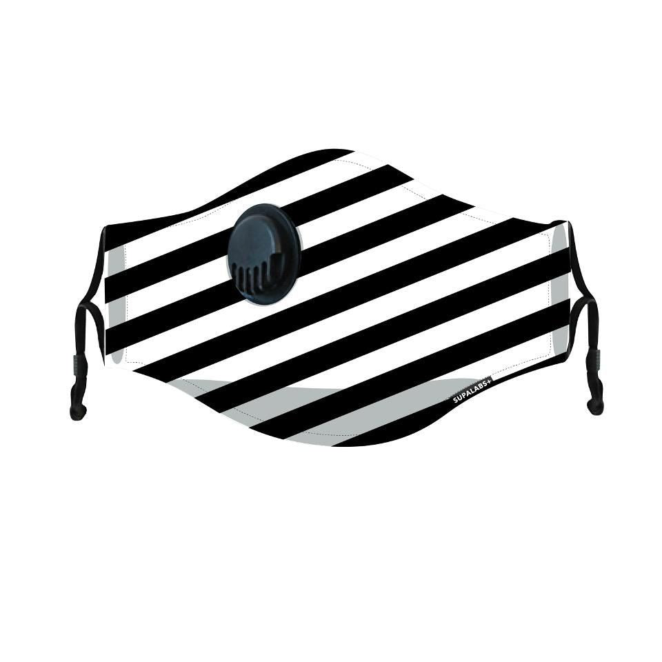 CLEARANCE Hero Reusable Face Mask - Black / White Stripe