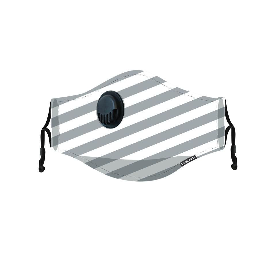 CLEARANCE Hero Reusable Face Mask - Charcoal / White Stripe