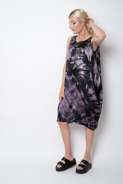 Harlowe Silk CLEARANCE Loop Dress - Pink / Lilac / Black