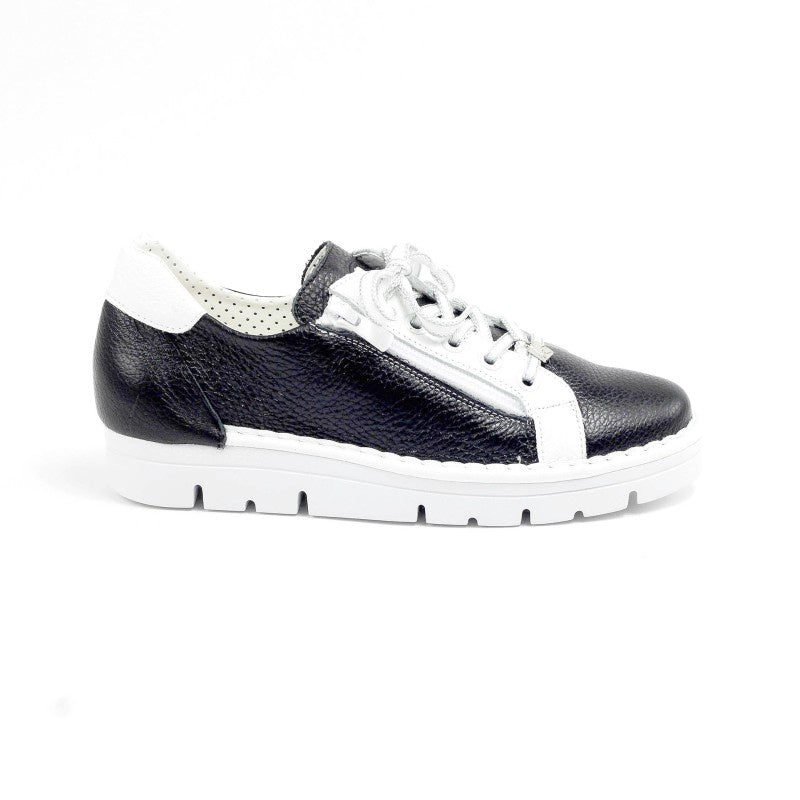 José Saenz CLEARANCE Zip Up Sneakers - Negro / Ice / Blanco